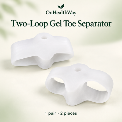 White two-loop gel toe separator pair, two pieces